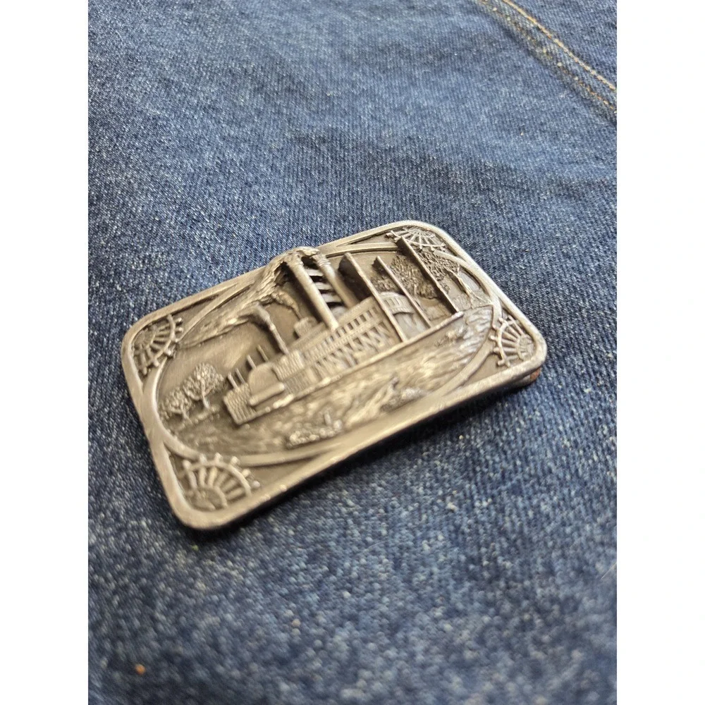 Siskiyou Brand American Steamboat Silver Belt Buckle - Made in USA